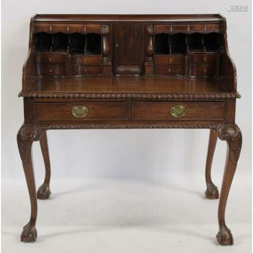 Antique Mahogany Chippendale Style Desk.