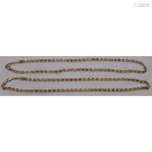 JEWELRY. (2) Signed 14kt Gold Chain Necklace.