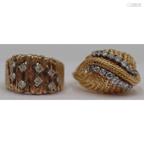 JEWELRY. (2) 14kt Gold and Diamond Rings.