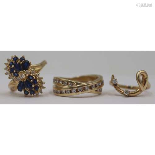JEWELRY. (3) 14kt Gold and Diamond Rings.