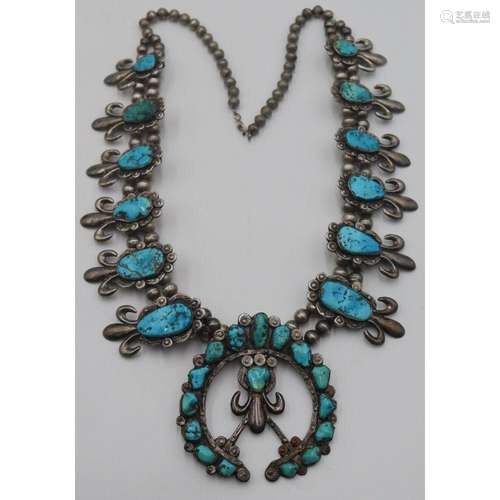 JEWELRY. Southwest Turquoise Squash Blossom