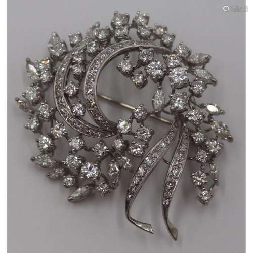 JEWELRY. Italian 18kt Gold and Diamond Brooch.