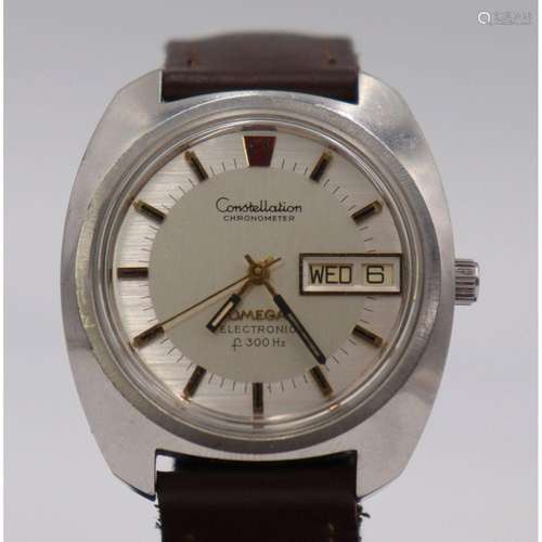 JEWELRY. Men's Omega Stainless Constellation F300.