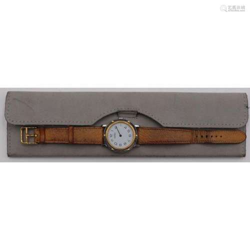 JEWELRY. Unisex Hermes Clipper Two-tone Watch.