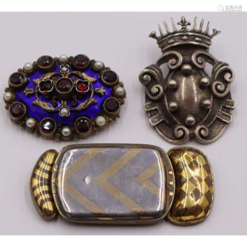JEWELRY. (3) Assorted Brooch Inc. Continental.