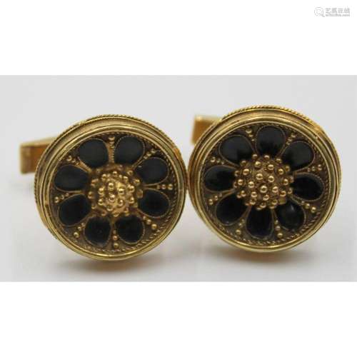 JEWELRY. Pair of Victorian Style 14kt Gold