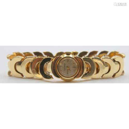 JEWELRY. Lady's 14kt Gold Bracelet Watch.