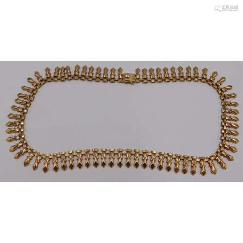 JEWELRY. Italian 18kt Gold Choker Length Necklace.