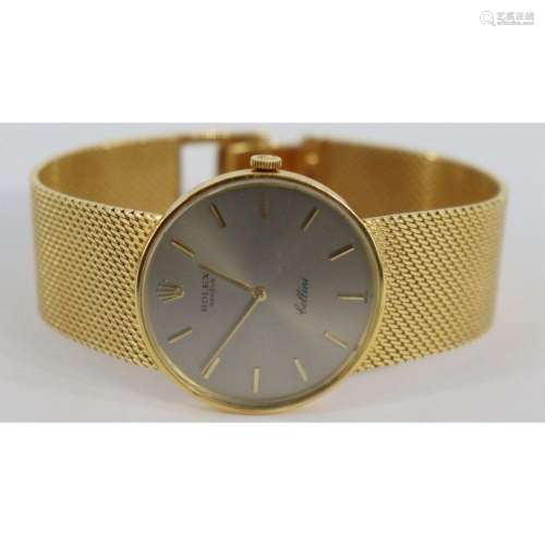JEWELRY. Men's Rolex Cellini 18kt Gold Watch.