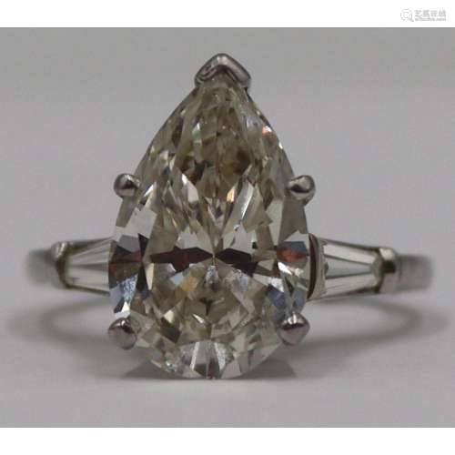 JEWELRY. 3.62ct Pear Diamond, GIA no. 6224004285.
