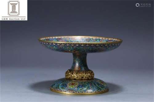 A Chinese Cloisonne Flower Plate