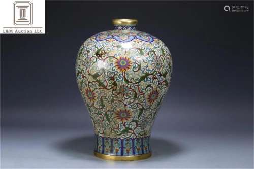 A Chinese Cloisonne Meiping Vase