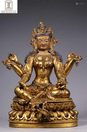 A Chinese Gilt Bronze Buddha Statue