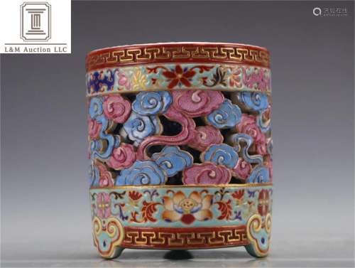 A Chinese Famille Rose Porcelain Incense Burner