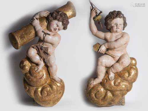 Decorative Pair of Baroque Angels, Allegories of architectur...