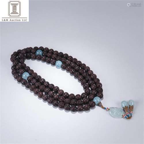 A Set of Chinese Zitan Wood Prayer Beads