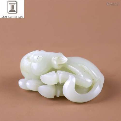 A Chinese Carved Jade Horse Decoration