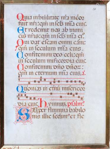 Page of a gothic book, German or French, 15th century