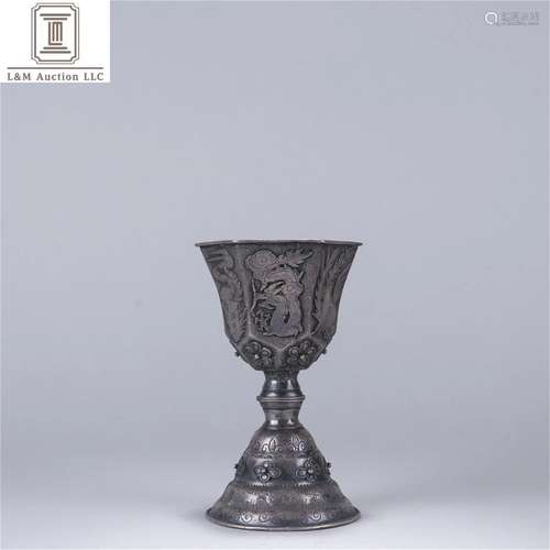 A Chinese Sterling Silver Wine Cup