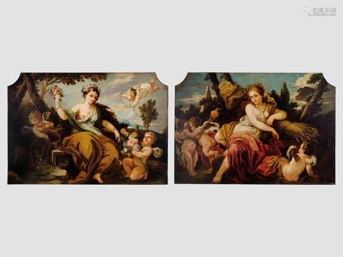 Pair of allegories, Spring and summer, 1st half 18th century