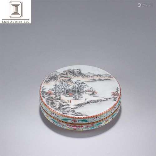 A Chinese Famille Rose Porcelain Lidded Container