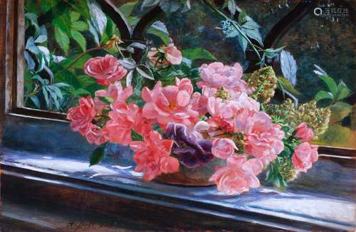 Anton Doell, Vienna 1861 - 1955 Klosterneuburg, Flowers on t...