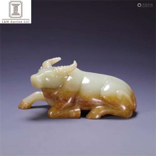 A Chinese Carved Jade Bull Ornament/Decoration