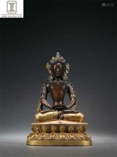 A Chinese Gilt Bronze Buddha Statue