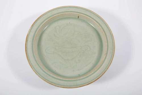 Celadon Glazed Tray for Washing with Lotus Flowers