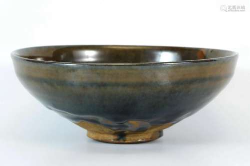 Black Glazed Bowl with Brown Spots