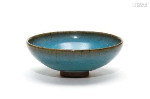 Large Sky Blue Glazed Bowl, Jun Kiln