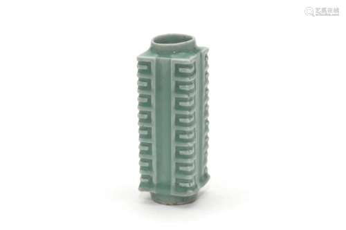 Light Greenish-blue Glazed Cong-shaped Vase, Longquan