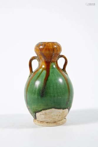 Tri-colored Gourd-shaped Vase