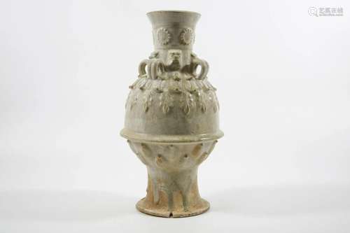 Zun-vase with Lotus Flower Design