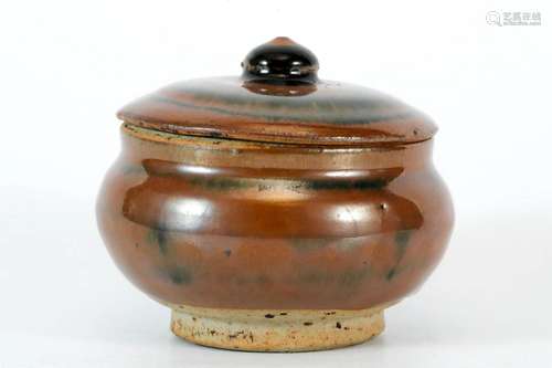 Brown Glazed Covered Jar