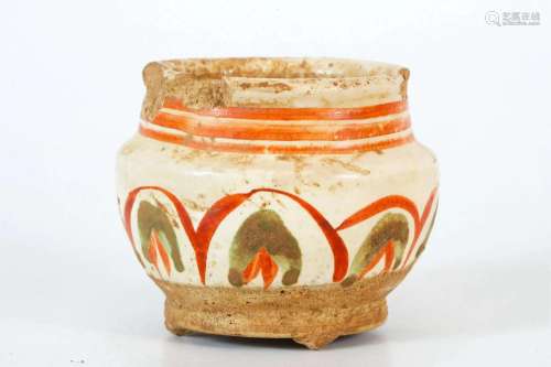 Small Red and Green Colored Jar