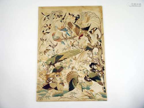 Cantonese Embroidery with Birds Adoring the Phoenix