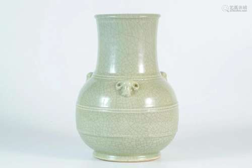 Celadon Glazed Zun-vase with Double Sheep-shaped Ears