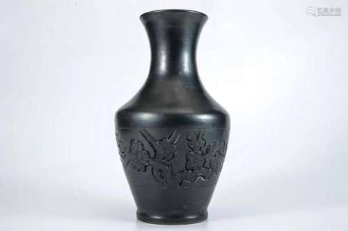 Black Pottery Avalokitesvara Vase
