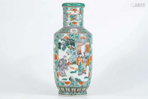 Wucai (Polychrome) Vase with Figure Story Pattern