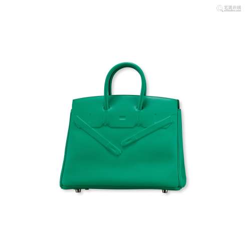 爱马仕Hermès 绿色swift皮birkin25 shaDOW手提包