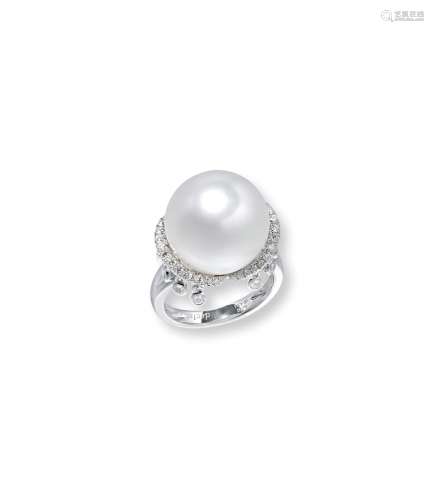 15mm南洋白珍珠戒指