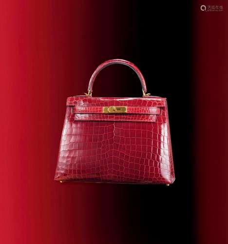 爱马仕Hermès 波尔多酒红金扣KELLY28手提包