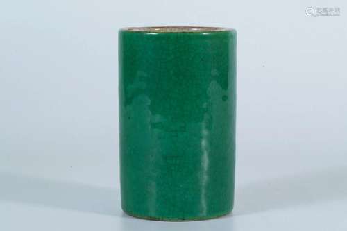 Green Ge-ware Glazed Brush Holder