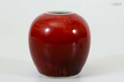 Small Shiny Red Glazed Water Pot