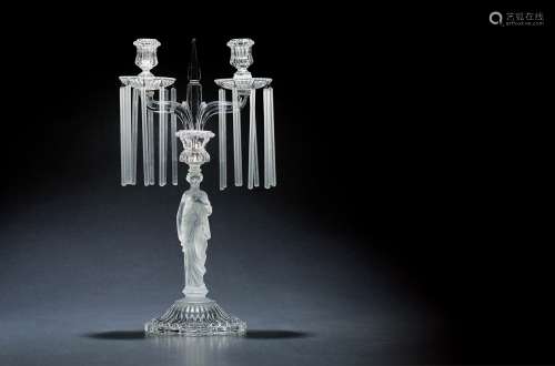 二十世纪制 巴卡拉（BACCARAT）女神饰水晶烛台
