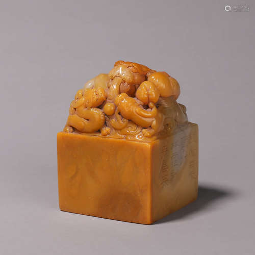 Shoushan Tian Yellow Stone Dragon Seal