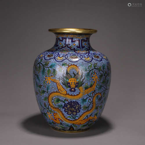 Large cloisonne dragon bottle