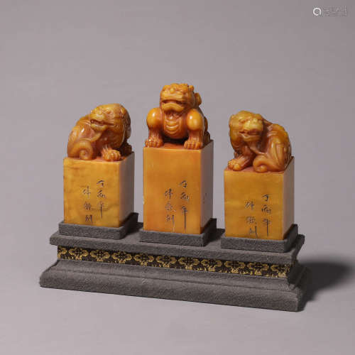A set of Tianhuang Stone Seals of Rui Beast