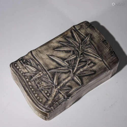 The old Tibetan pine flower inkstone and strong bamboo inkst...